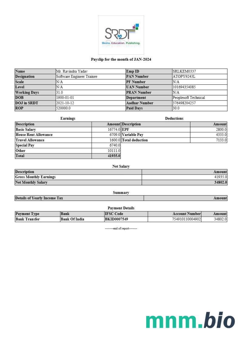 SRDT media, Edukacja, publikowanie szablonów payslip w formatach Word i PDF